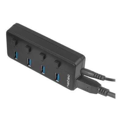 Natec USB 3.0 HUB, Mantis 2, 4-Port, On/Off with AC Adapter