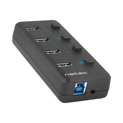 Natec USB 3.0 HUB, Mantis 2, 4-Port, On/Off with AC Adapter