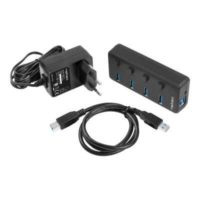 Natec USB 3.0 HUB, Mantis 2, 4-Port, On/Off with AC Adapter