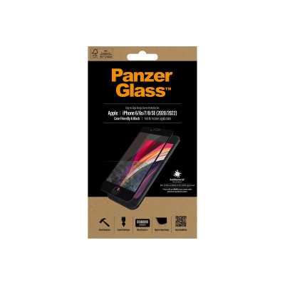 PanzerGlass Apple, iPhone 6/6s/7/8/SE 2020, Hybrid glass, Black, Screen Protector