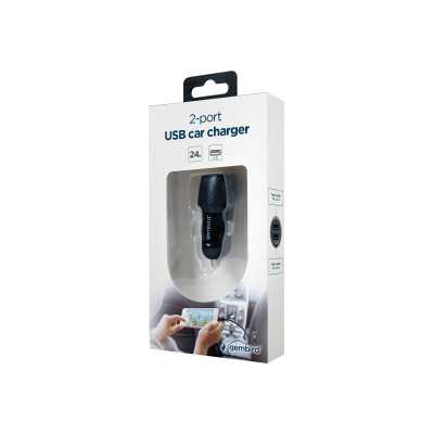 Gembird 2-port USB car charger TA-U2C48A-CAR-01 Black