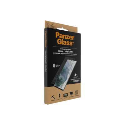 PanzerGlass Samsung, Galaxy S22 Ultra, Tempered glass, Black, Screen Protector