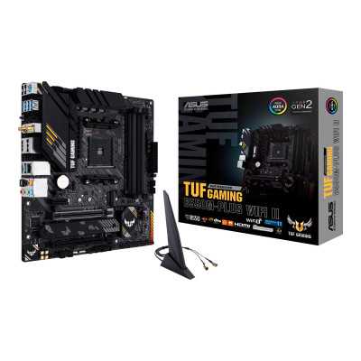 Asus TUF GAMING B550M-PLUS WIFI II Processor family AMD, Processor socket AM4, DDR4, Memory slots 4, Chipset B550, microATX