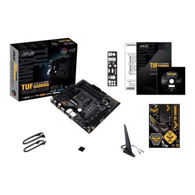 Asus TUF GAMING B550M-PLUS WIFI II Processor family AMD, Processor socket AM4, DDR4, Memory slots 4, Chipset B550, microATX