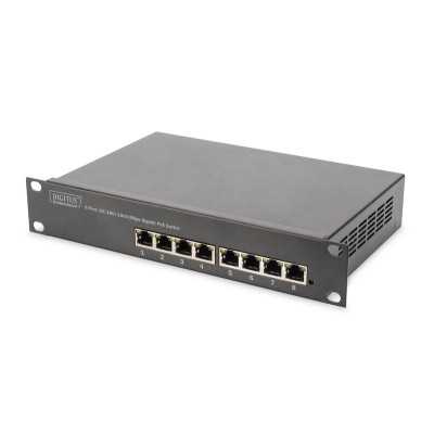 Digitus 8-port Gigabit Ethernet PoE switch DN-95317 10/100/1000 Mbps (RJ-45), Unmanaged, Rackmountable, Power supply type Intern