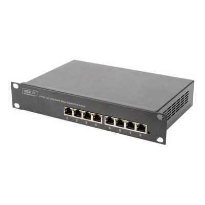 Digitus 8-port Gigabit Ethernet PoE switch DN-95317 10/100/1000 Mbps (RJ-45), Unmanaged, Rackmountable, Power supply type Intern