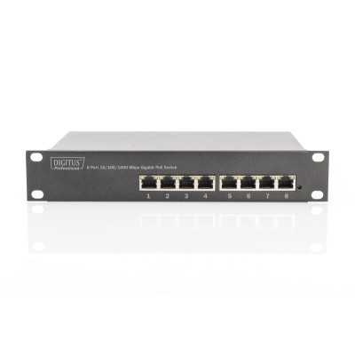 Digitus 8-port Gigabit Ethernet PoE switch DN-95317 10/100/1000 Mbps (RJ-45), Unmanaged, Rackmountable, Power supply type Intern