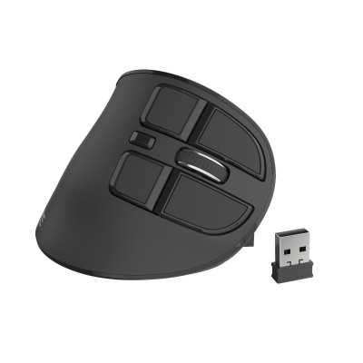 Natec Vertical Mouse Euphonie Wireless, Black, Optical