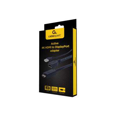 Cablexpert Active 4K HDMI to DisplayPort Adapter A-HDMIM-DPF-01 Black, HDMI to DisplayPort, 0.1 m