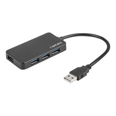 Natec 4 Port Hub With USB 3.0 Moth NHU-1342 0.15 m, Black