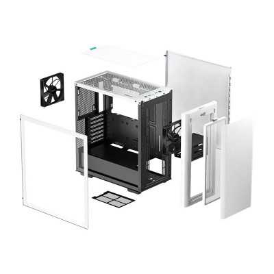 Deepcool MID TOWER CASE CK500 Side window, White, Mid-Tower, Power supply included No