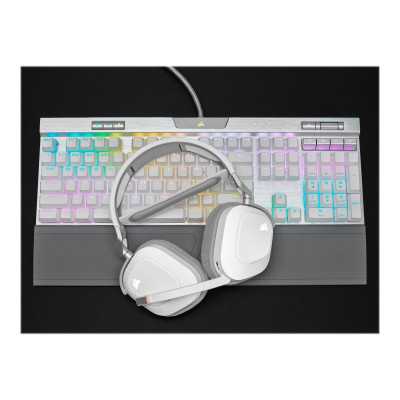 Corsair Gaming Headset HS80 RGB Built-in microphone, White, Over-Ear, Wireless