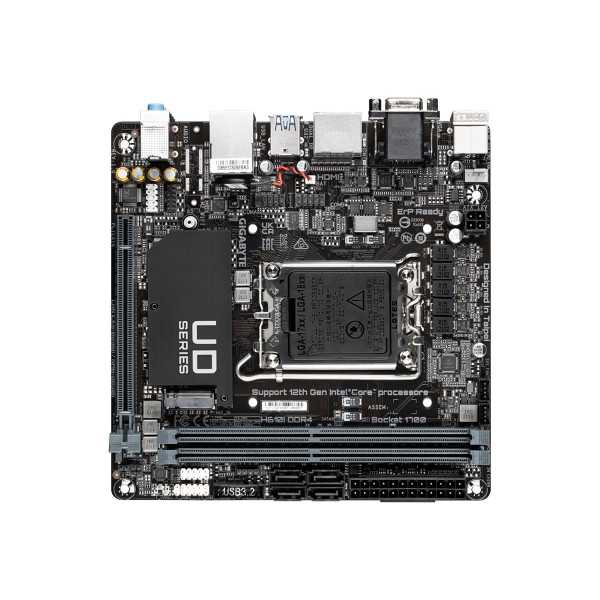 Gigabyte H610I DDR4 1.0 M/B procesorių šeima Intel , Procesoriaus lizdas LGA1700, DDR4 DIMM, 2 atminties lizdai, Palaikomas stan