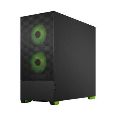 Fractal Design Pop Air RGB Green Core TG Clear Tint, ATX, mATX, Mini ITX, Power supply included No