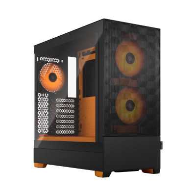 Fractal Design Pop Air RGB Orange Core TG Clear Tint, ATX, mATX, Mini ITX, Power supply included No