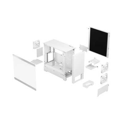 Fractal Design Pop Silent White TG Clear Tint, ATX, mATX, Mini ITX, Power supply included No