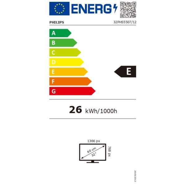 Philips “ LED HD televizorius 32PHS5507/12 32 colių (80 cm), 1366 x 768, juodas