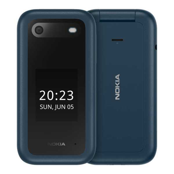 Nokia 2660 Flip Blue, 2,8 colio, TFT LCD, 240 x 320, Unisoc, T107, vidinė RAM 0,048 GB, 0,128 GB, microSDHC, Dvi SIM, pagrindinė