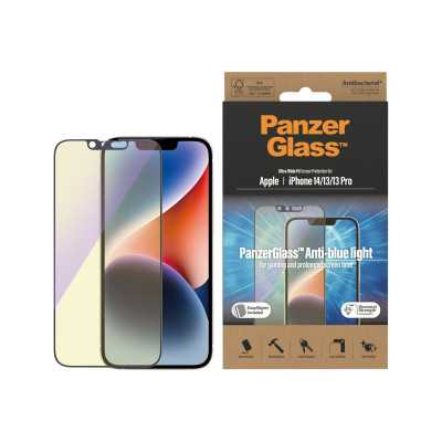 PanzerGlass Screen protector, Apple, iPhone 14/13/13 Pro, Glass, Black, Anti-blue Light