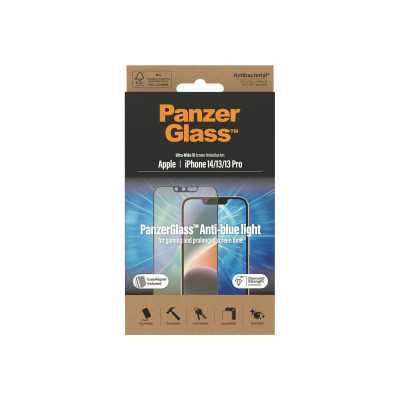 PanzerGlass Screen protector, Apple, iPhone 14/13/13 Pro, Glass, Black, Anti-blue Light