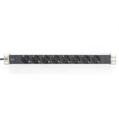 Digitus Aluminum outlet strip with 8 safety outlets DN-95401 Sockets quantity 8, 8x safety outlets 250VAC 50/60Hz / 16A / 4000W.