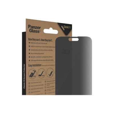 PanzerGlass Screen protector, Apple, iPhone 14 Pro Max, Glass, Black, Privacy