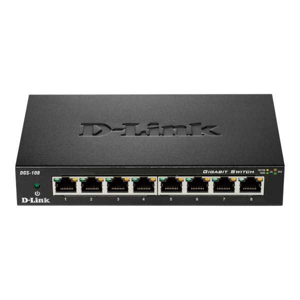 D-Link jungiklis DGS-108/E Nevaldomas, stalinis, 1 Gbps (RJ-45) prievadų kiekis 8