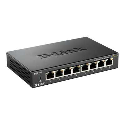 D-Link Switch DGS-108/E Unmanaged, Desktop, 1 Gbps (RJ-45) ports quantity 8