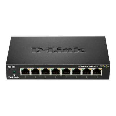 D-Link Switch DGS-108/E Unmanaged, Desktop, 1 Gbps (RJ-45) ports quantity 8