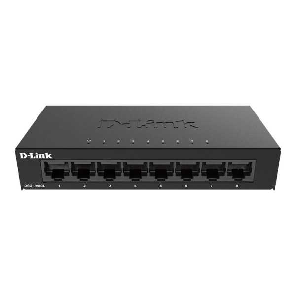 D-Link jungiklis DGS-108GL/E Nevaldomas, stalinis, 1 Gbps (RJ-45) prievadų kiekis 8