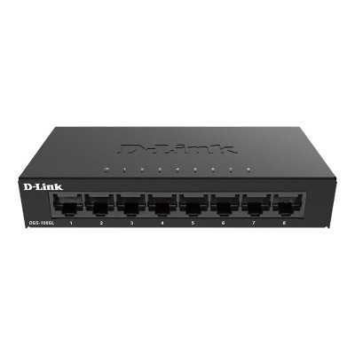 D-Link Switch DGS-108GL/E Unmanaged, Desktop, 1 Gbps (RJ-45) ports quantity 8