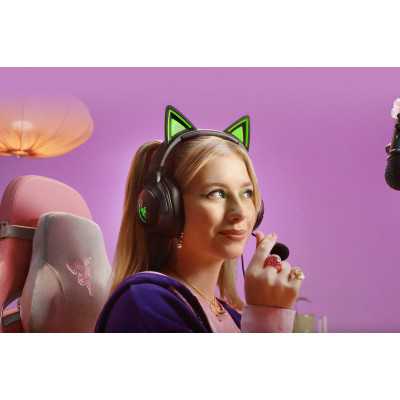 Razer Headset Kraken Kitty V2 Microphone, Black, Wired, On-Ear, Noise canceling