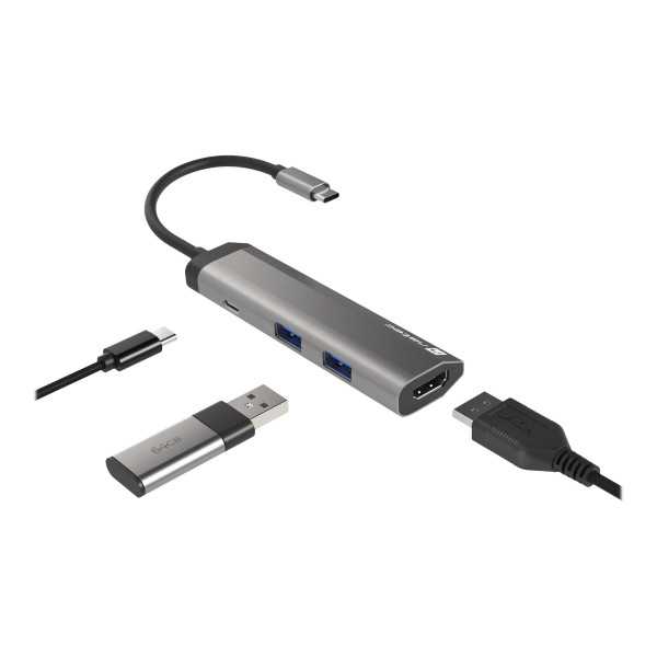 Natec kelių prievadų adapteris Fowler Slim 0,15 m, pilkas, C tipo USB