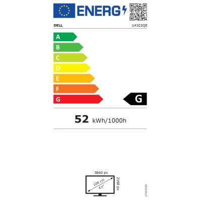Dell USB-C Hub Monitor U4323QE 42.5 ", IPS, UHD, 3840 x 2160, 16:9, 5 ms, 350 cd/m , 60 Hz, HDMI ports quantity 2