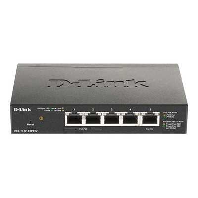 D-Link 5-Port Gigabit PoE Smart Managed Switch and PoE Extender DGS-1100-05PDV2 Web managed, Desktop