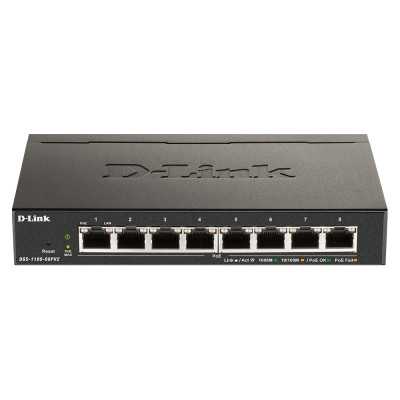 D-Link 8-Port Gigabit PoE Smart Managed Switch DGS-1100-08PV2 Web managed, Desktop