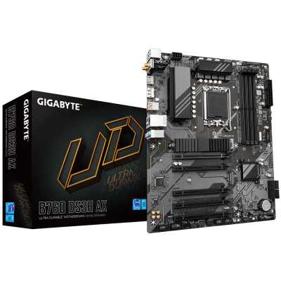 Gigabyte B760 DS3H AX 1.x M/B Processor family Intel, Processor socket LGA1700, DDR5 DIMM, Memory slots 4, Supported hard disk d