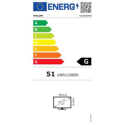 Philips Evnia Gaming Monitor 42M2N8900/00 41.54 ", LED, 4K UHD, 3840 x 2160, 16:9, 0.1 ms, 135 cd/m , HDMI ports quantity 2, 138