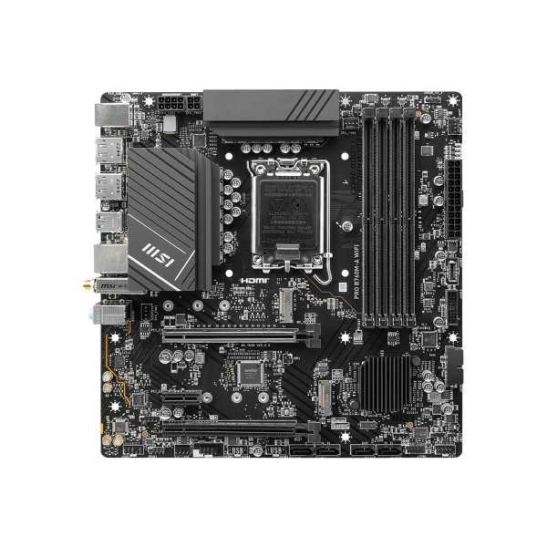 MSI PRO B760M-A WIFI procesorių šeima Intel , procesoriaus lizdas LGA 1700, DDR4, 4 atminties lizdai, palaikoma standžiojo disko