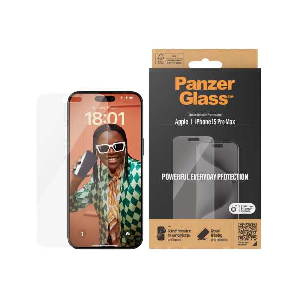 PanzerGlass ekrano apsauga iPhone 2023 6.7 Pro Max | Klasikinis tinka