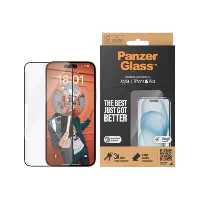 PanzerGlass Screen protector, Apple, IPhone 15 Plus, Glass, Transparent