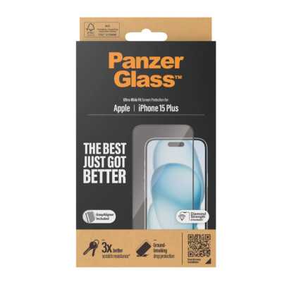 PanzerGlass Screen protector, Apple, IPhone 15 Plus, Glass, Transparent