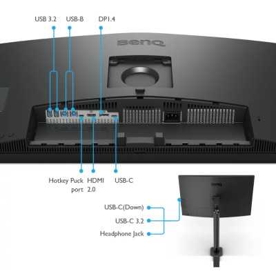 Benq USB-C Monitor PD3205UA 31.5 ", IPS, UHD, 3840 x 2160, 16:9, 5 ms, 350 cd/m , Black, HDMI ports quantity 1, 60 Hz