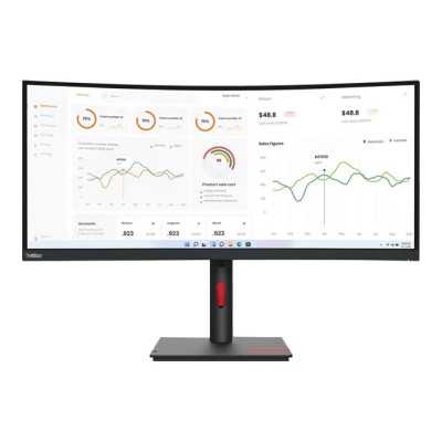 Lenovo ThinkVision T34w-30 34 ", VA, 3440 x 1440, 21:9, 4 ms, 350 cd/m , Black, 1x Thunderbolt 4 In, 1x Thunderbolt 4 Out, 4x US