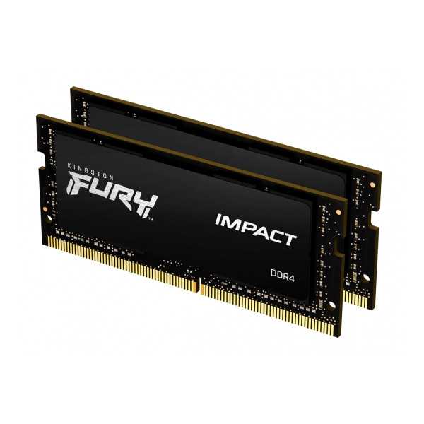 Kingston Fury Impact 16 GB, SODIMM, 3200 MHz, nešiojamasis kompiuteris, registracijos Nr., ECC Nr., 2x8 GB