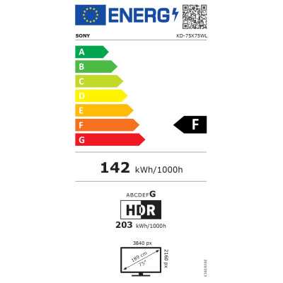 Sony KD75X75WL 75" (189cm) 4K Ultra HD Smart Google LED TV Sony KD75X75WL 75" (189 cm) Android QFHD Wi-Fi DVB-T/T2/C/S/S2 Black