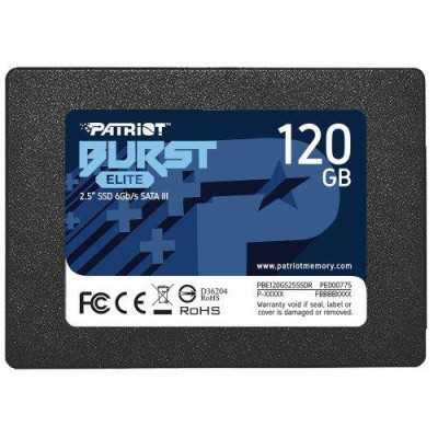 SSD|PATRIOT|Burst Elite|120GB|SATA 3.0|3D NAND|Write speed 320 MBytes/sec|Read speed 450 MBytes/sec|2,5"|TBW 50 TB|PBE120GS25SSD