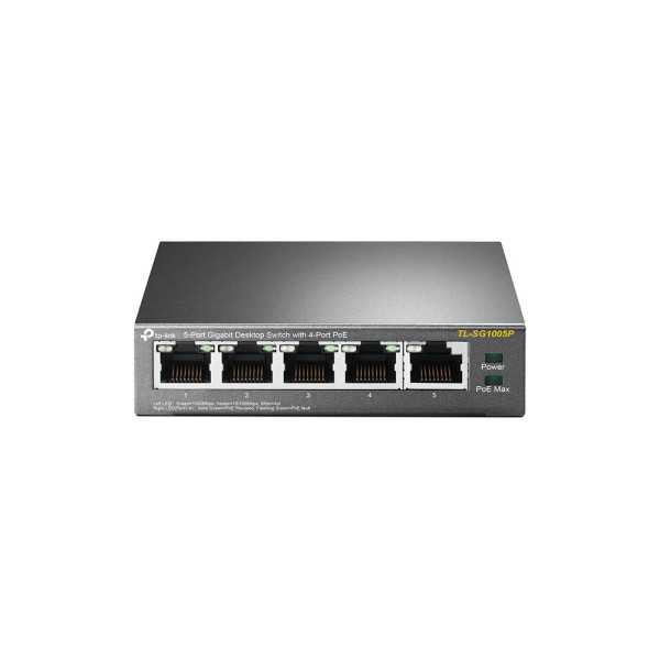 Jungiklis| TP-LINK |Stalinis kompiuteris/pjedestalas|5x10Base-T / 100Base-TX / 1000Base-T|PoE prievadai 4|TL-SG1005P