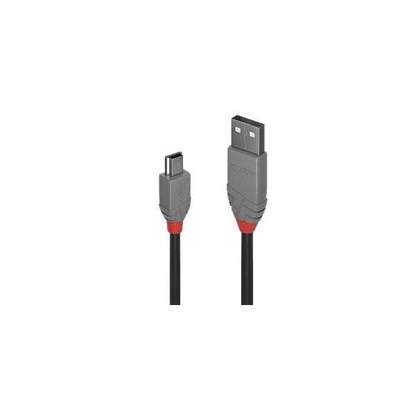 CABLE USB2 A TO MINI-B 5M/ANTHRA 36725 LINDY