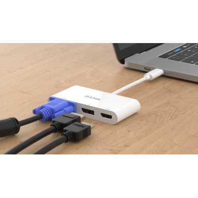 D-Link 3-in-1 USB-C to HDMI/VGA/DisplayPort Adapter DUB-V310 USB hub USB Type-C